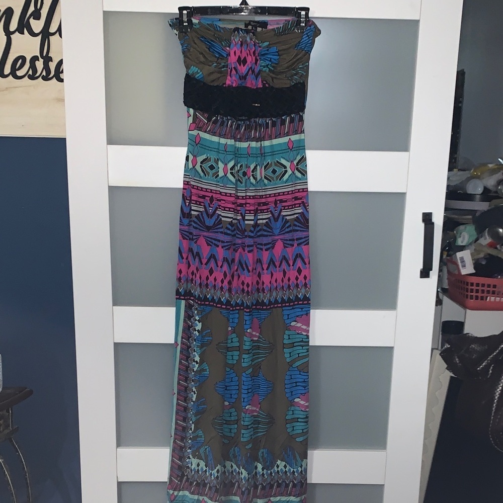 Sky Multicolor Strapless Dress